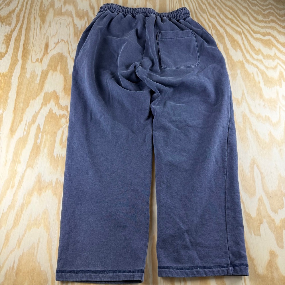 New Era Mens Medium Faded Navy Blue French Terry Sweatpants Joggers Straight Leg - Picture 3 of 6